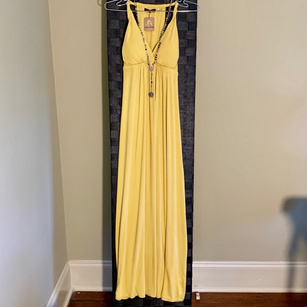 Golden Goddess  halter maxi dress